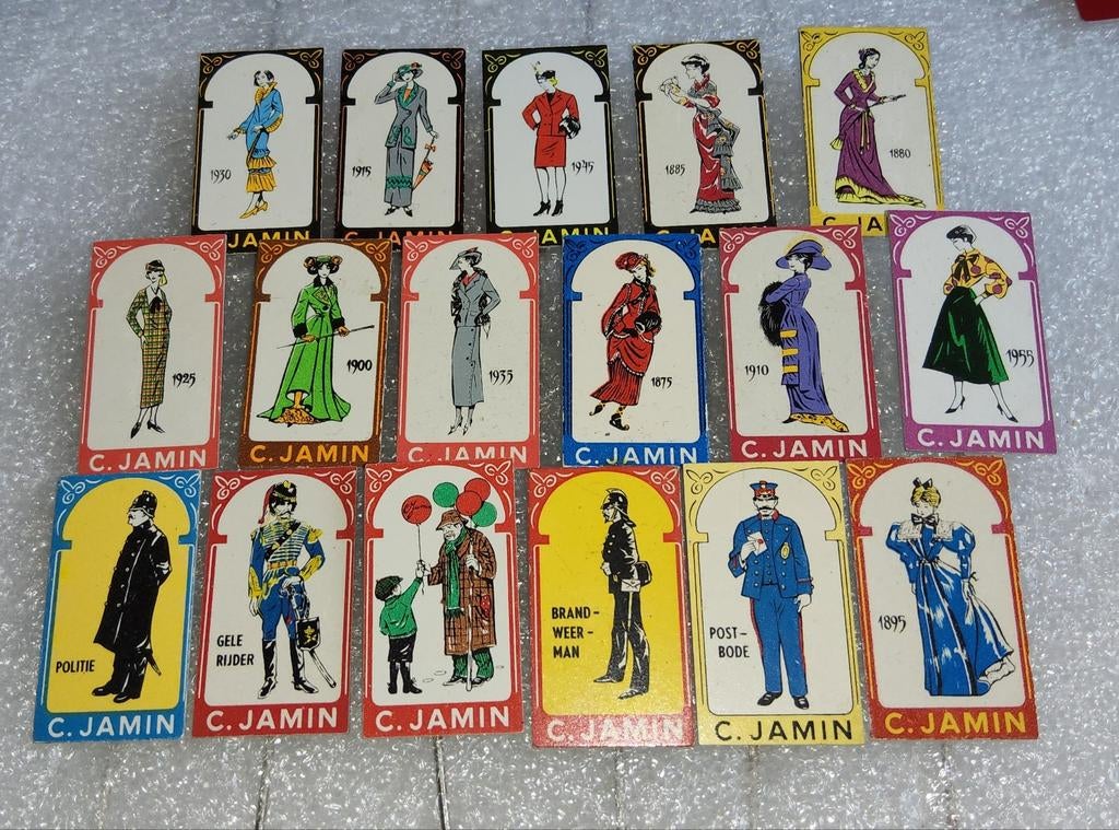 17 Vintage Jamin Speldjes - Historische Kleding & Beroepen, Ophalen of Verzenden, Gebruikt, Overige onderwerpen, Speldje of Pin