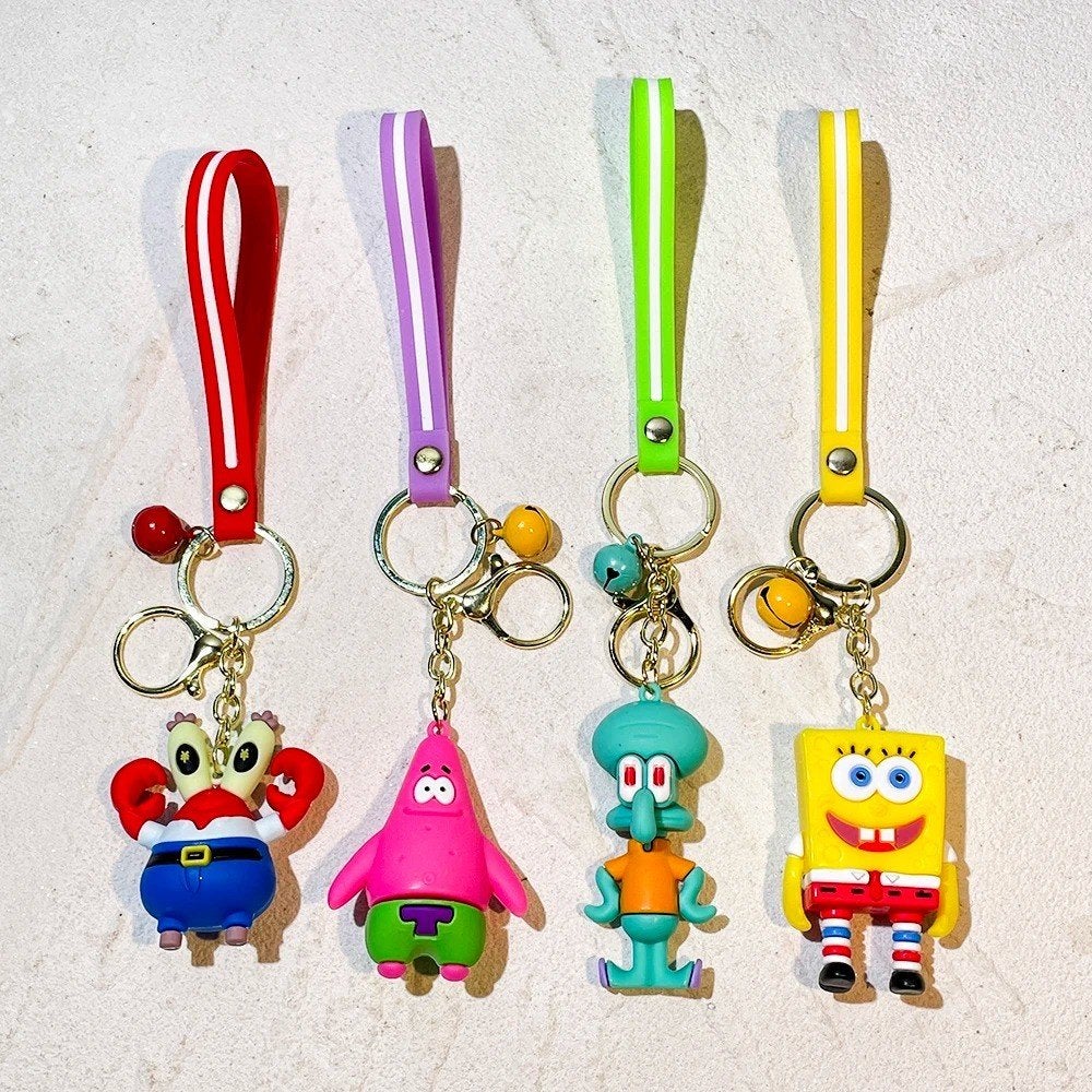 Spongebob Squarepants sleutelhanger set 4 stuks (6cm), Ophalen of Verzenden, Nieuw