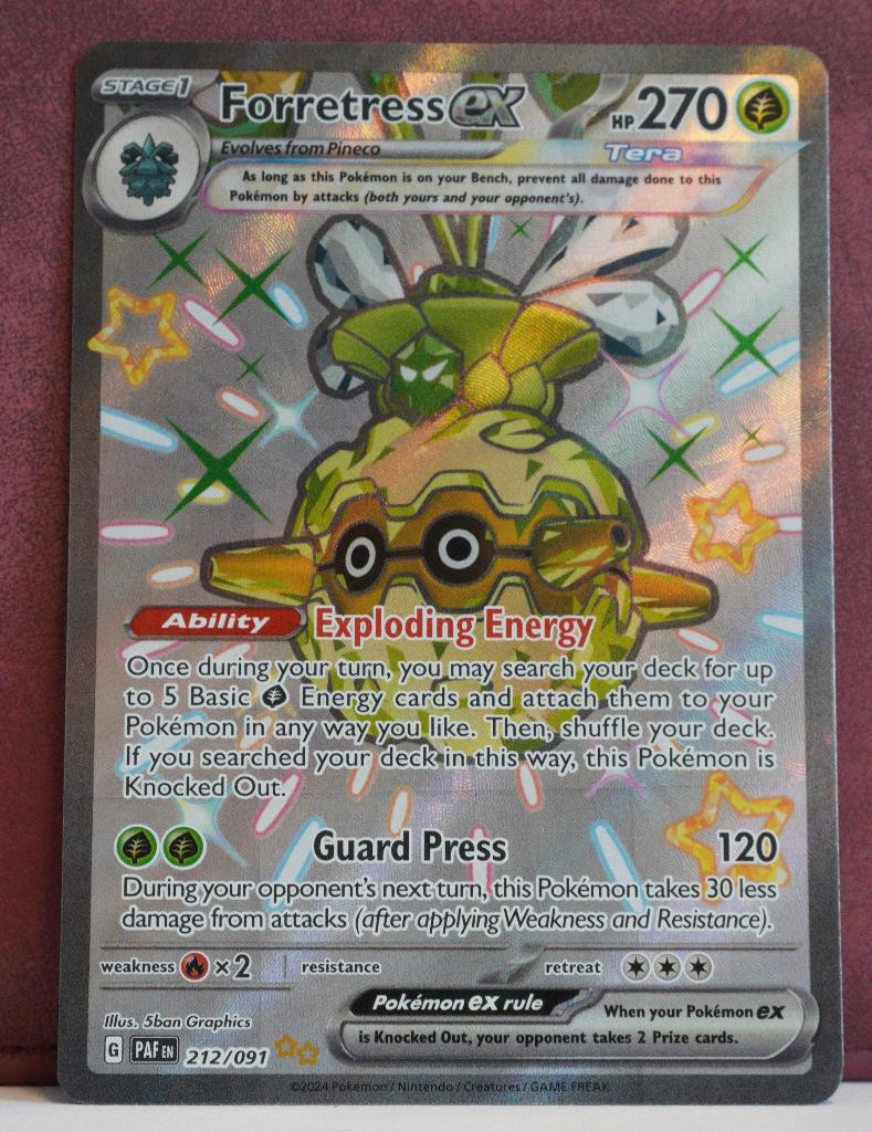 Forretress EX Full Art 212-091 Paldean Fates Pokémon Kaart, Verzenden, Nieuw, Losse kaart
