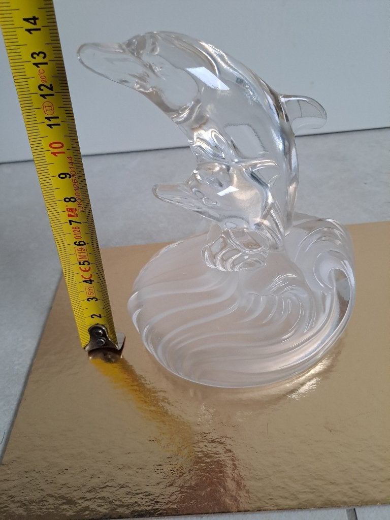 dolfijn glaswerk, niet gratis, mooi uniek elegant, Minder dan 50 cm, Ophalen of Verzenden, Zo goed als nieuw, Schilderij