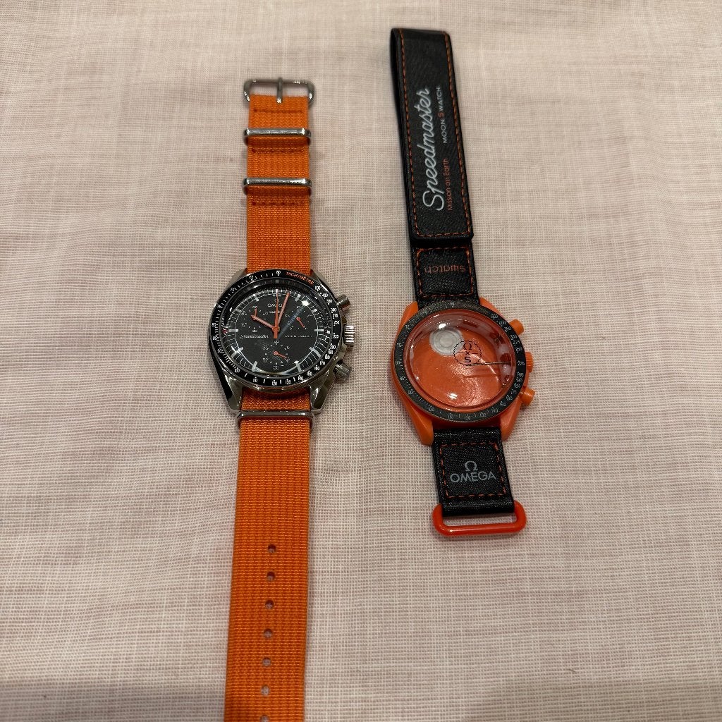 Custom Moonswatch Swatch x Omega, Staal, Polshorloge, Swatch, Nieuw
