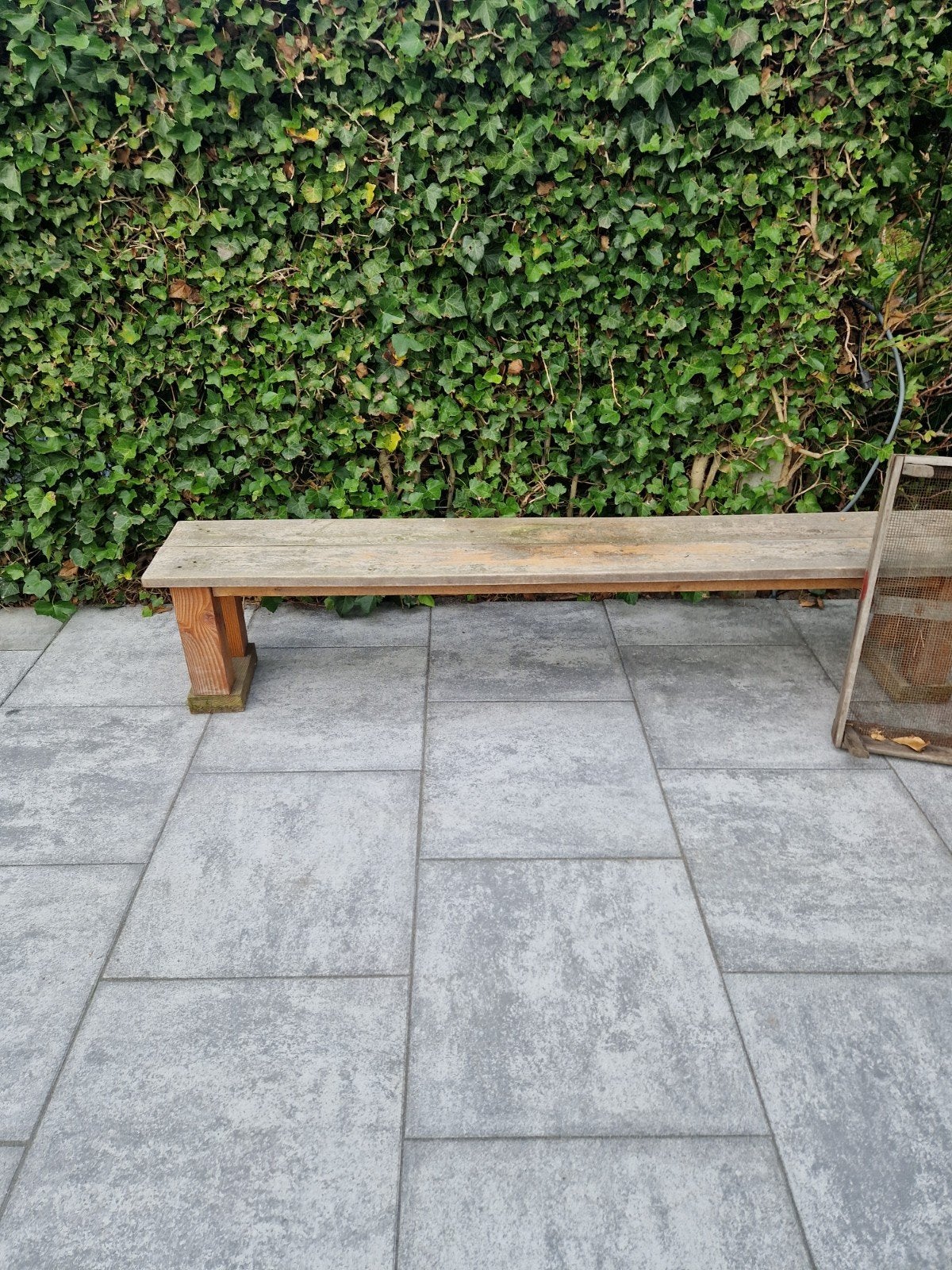 Robuuste eiken houten tuinbank, Ophalen, Gebruikt, Hout