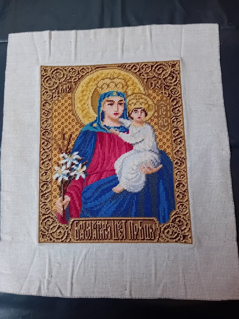 Mooi borduurwerk van Russische icoon (04)., Verzamelen, Religie, Verzenden, Nieuw, Overige typen, Christendom | Katholiek