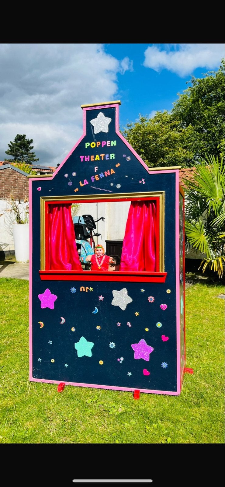 Gratis ophalen! Poppentheater / poppenkast met handpoppen, Ophalen, Gebruikt, Overige typen