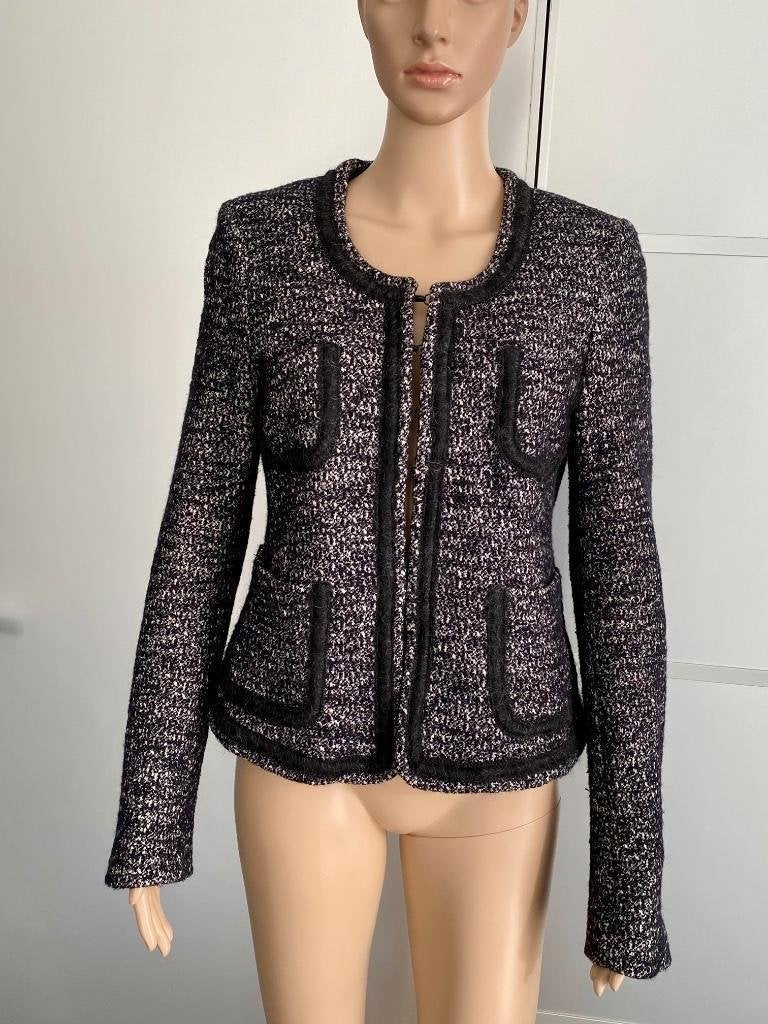 H753 Expresso: maat 40=M wollen jasje blazer colbert zwart, Maat 38/40 (M), Expresso, Zwart, Ophalen of Verzenden