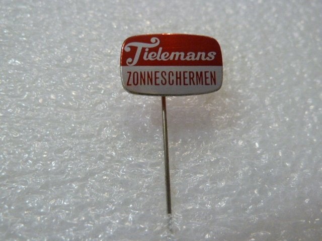 Vintage Tielemans Zonneschermen Reclame Speldje/Pin, Verzamelen, Ophalen of Verzenden, Gebruikt, Merk, Speldje of Pin
