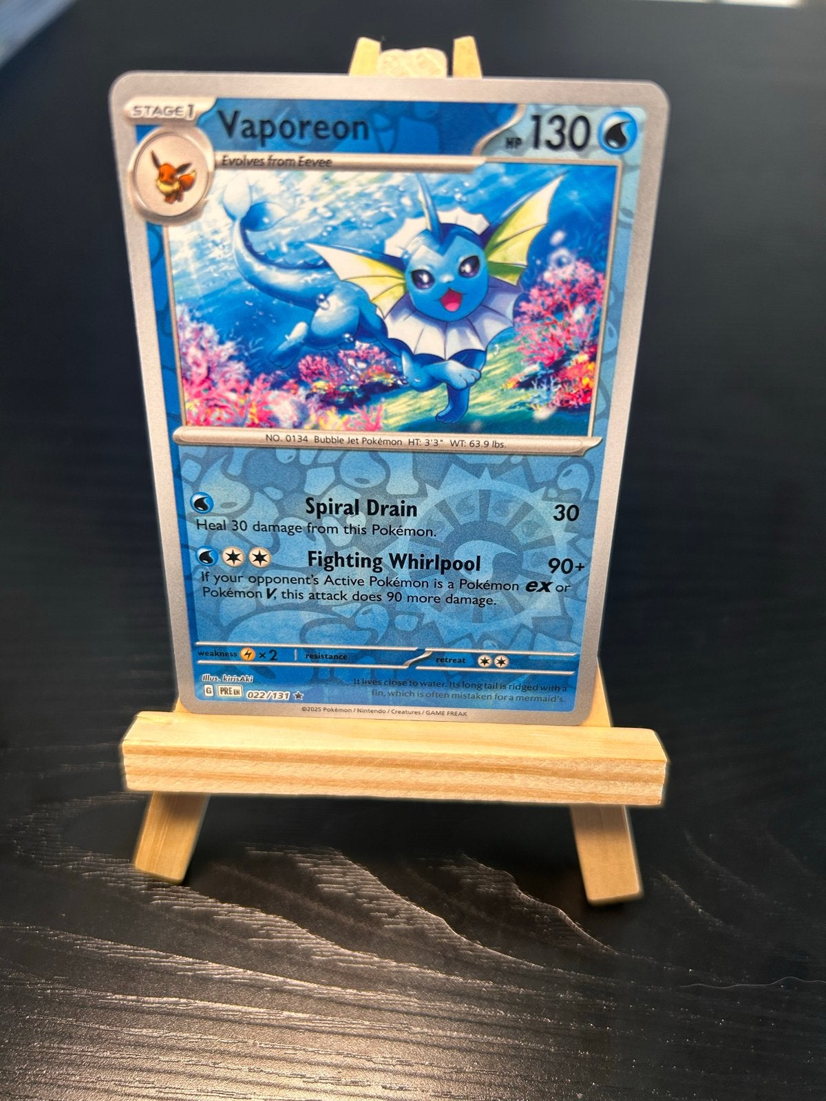 Vaporeon Reverse Holo en Holo Pokémon Kaart - Per Stuk, Ophalen of Verzenden, Zo goed als nieuw, Losse kaart, Foil