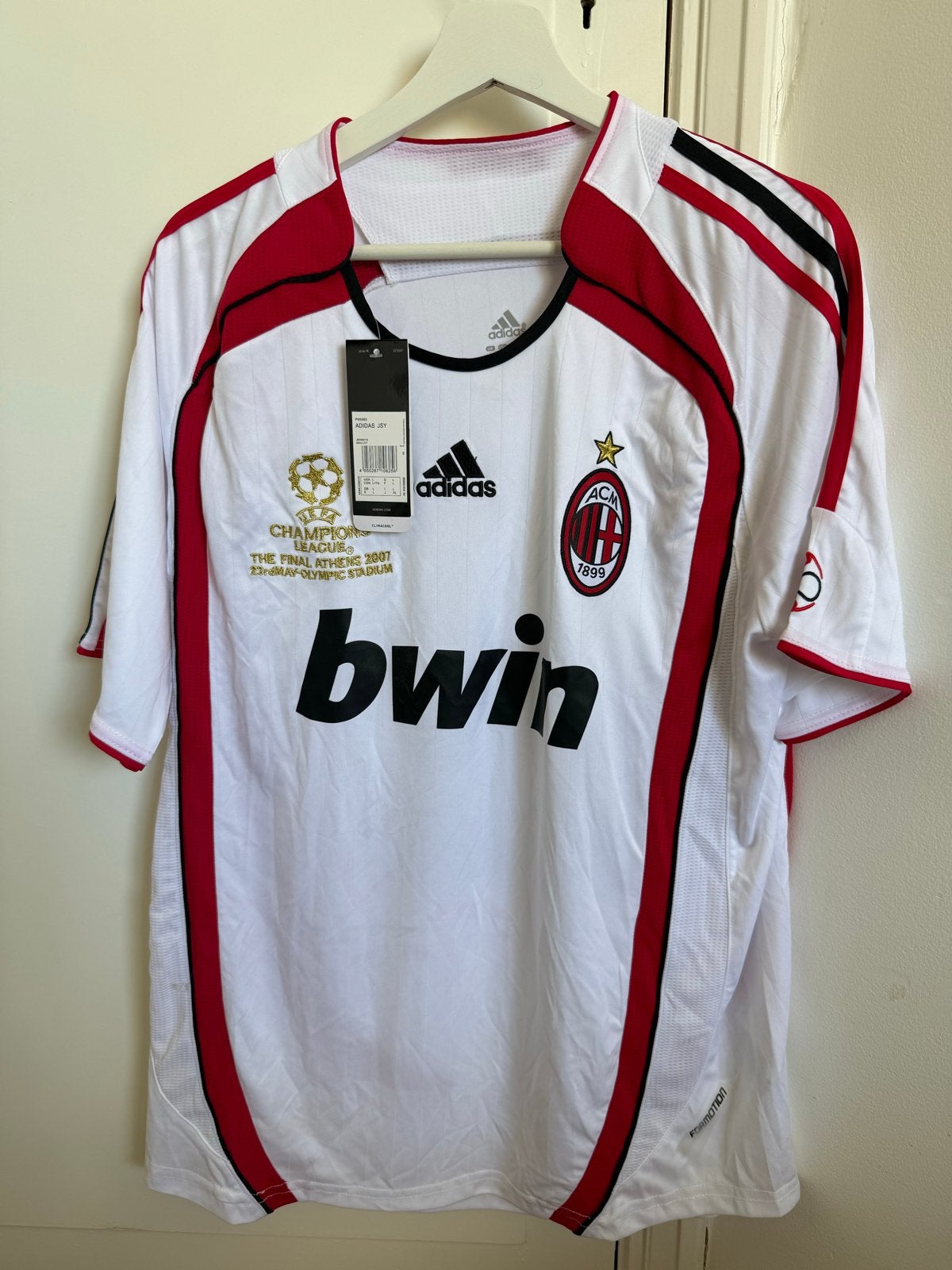 AC Milan Kaka 22 Champions League 2007 Shirt Maat L, Ophalen of Verzenden, Zo goed als nieuw, Wit, Overige typen