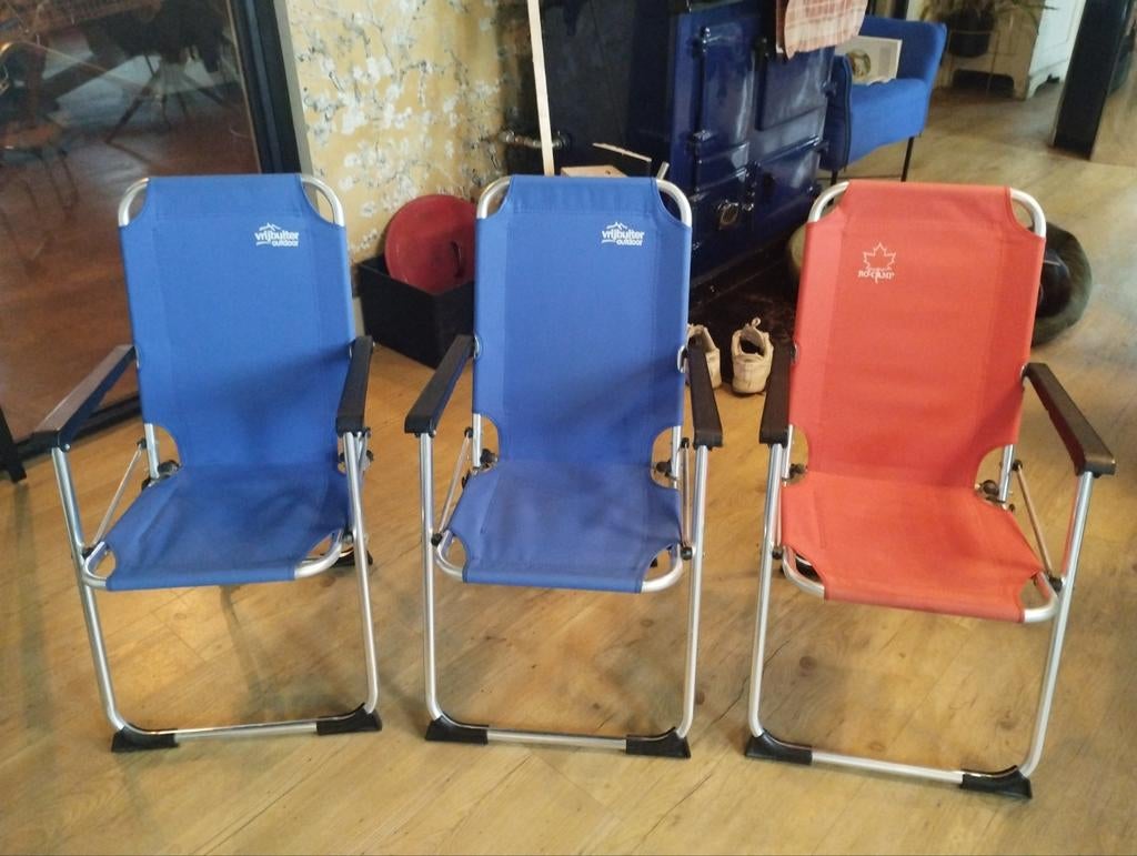 In goede staat 3 kinder campingstoelen, Vrijbuiter/Bo-Camp, Ophalen, Gebruikt, Campingstoel