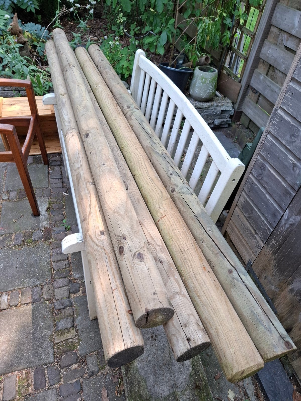 Geimpregneerde ronde palen, Ophalen, 180 tot 250 cm, Palen
