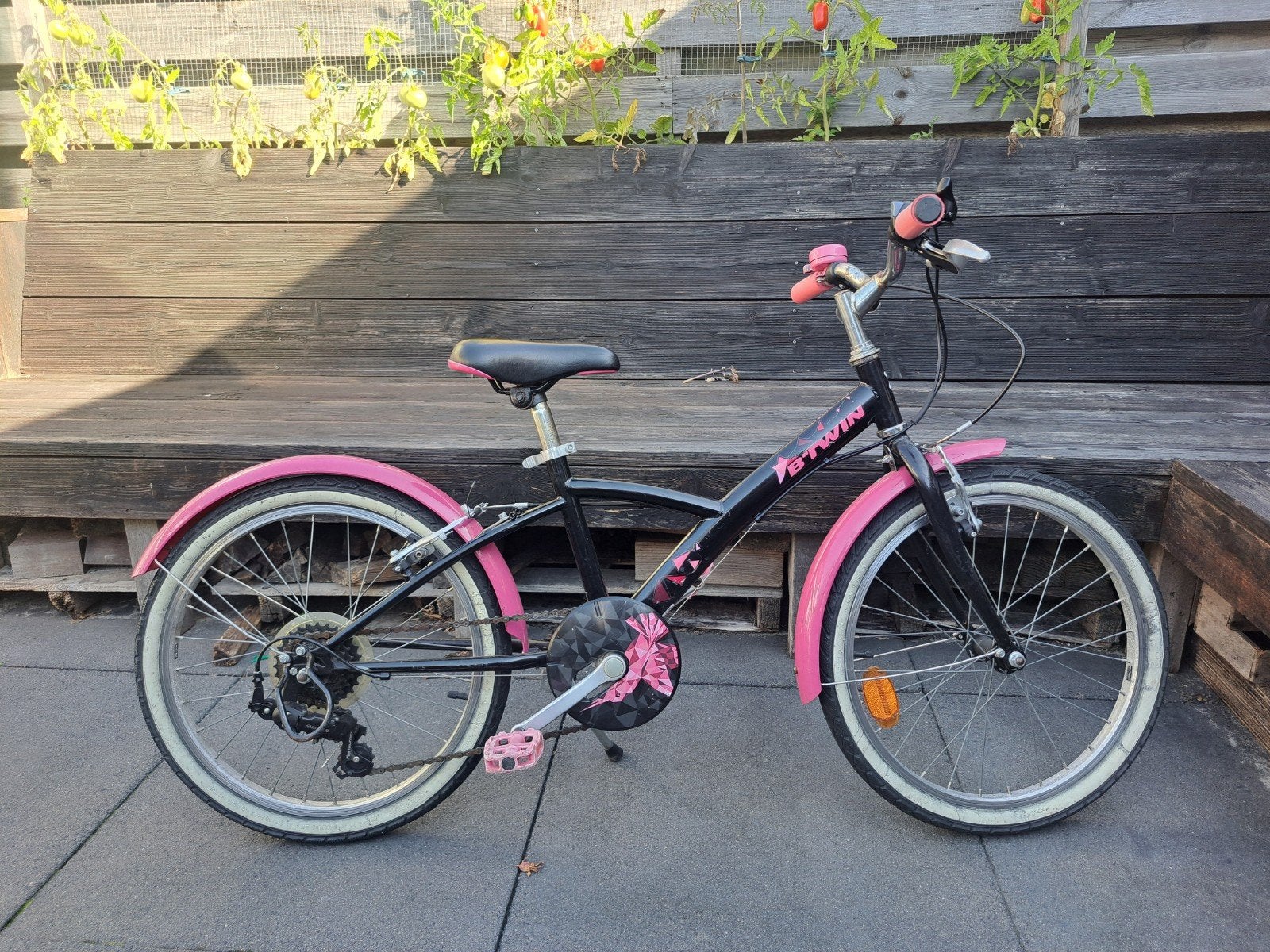 20 inch b'twin meisjes fiets, Ophalen, Gebruikt, Velgrem, B'Twin