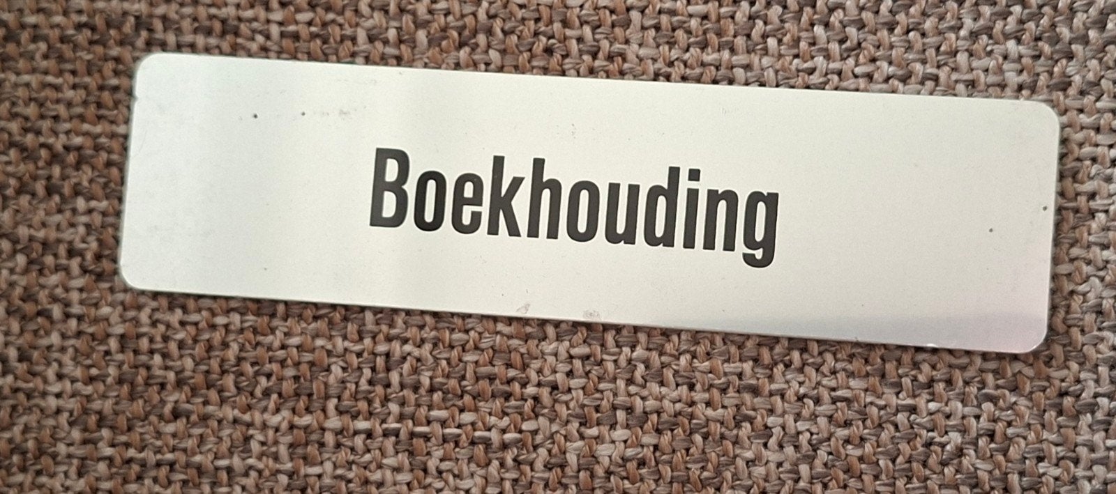 Metaal tekst Boekhouding deurplaatje 17 cm, Ophalen of Verzenden, Nieuw, Reclamebord
