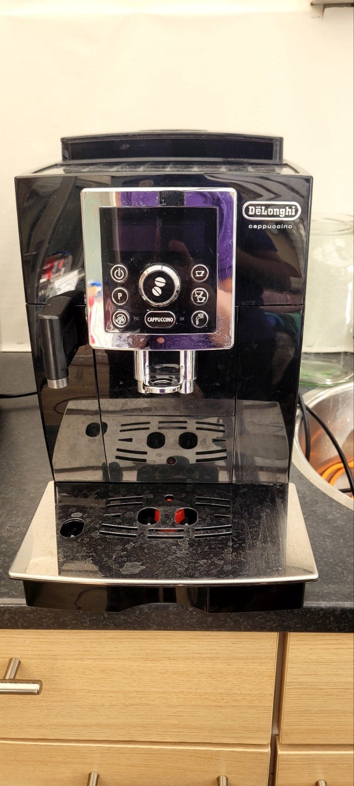 Nette DeLonghi Cappuccino Koffiemachine, Witgoed en Apparatuur, Koffiezetapparaten, Stoompijpje, Koffiemachine, Zo goed als nieuw