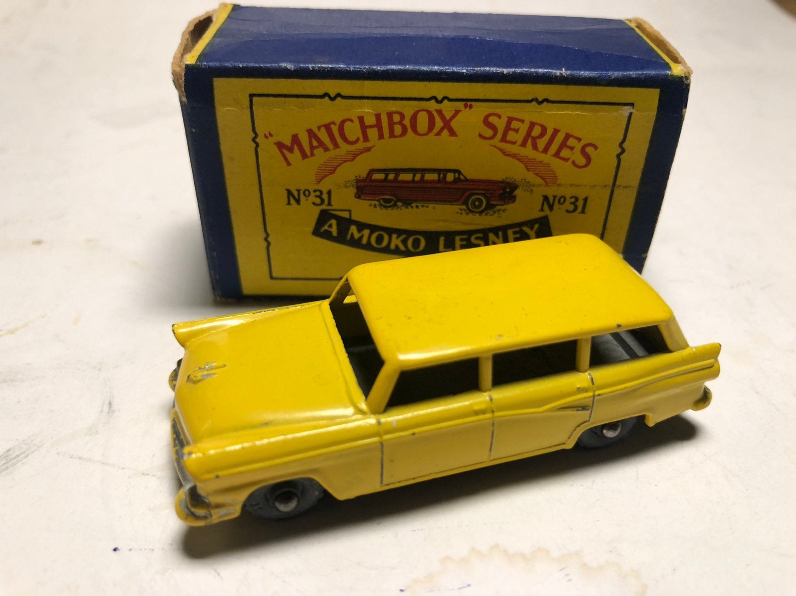 Matchbox Lesney 31 Ford Stationwagon met doos, Ophalen of Verzenden, Zo goed als nieuw, Auto, Lesney