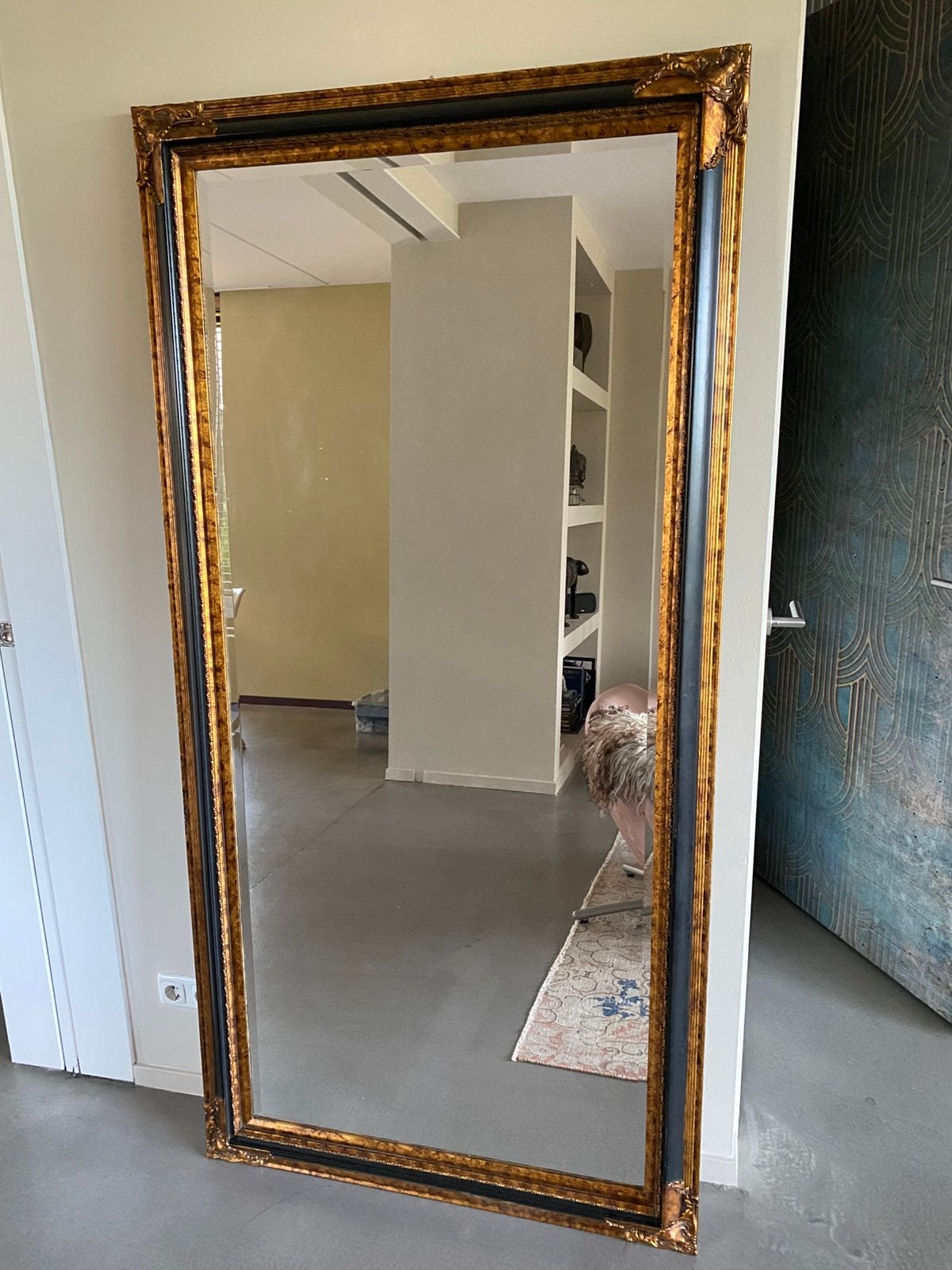 Grote ornament spiegel, Ophalen, Zo goed als nieuw, 75 tot 100 cm, 150 tot 200 cm