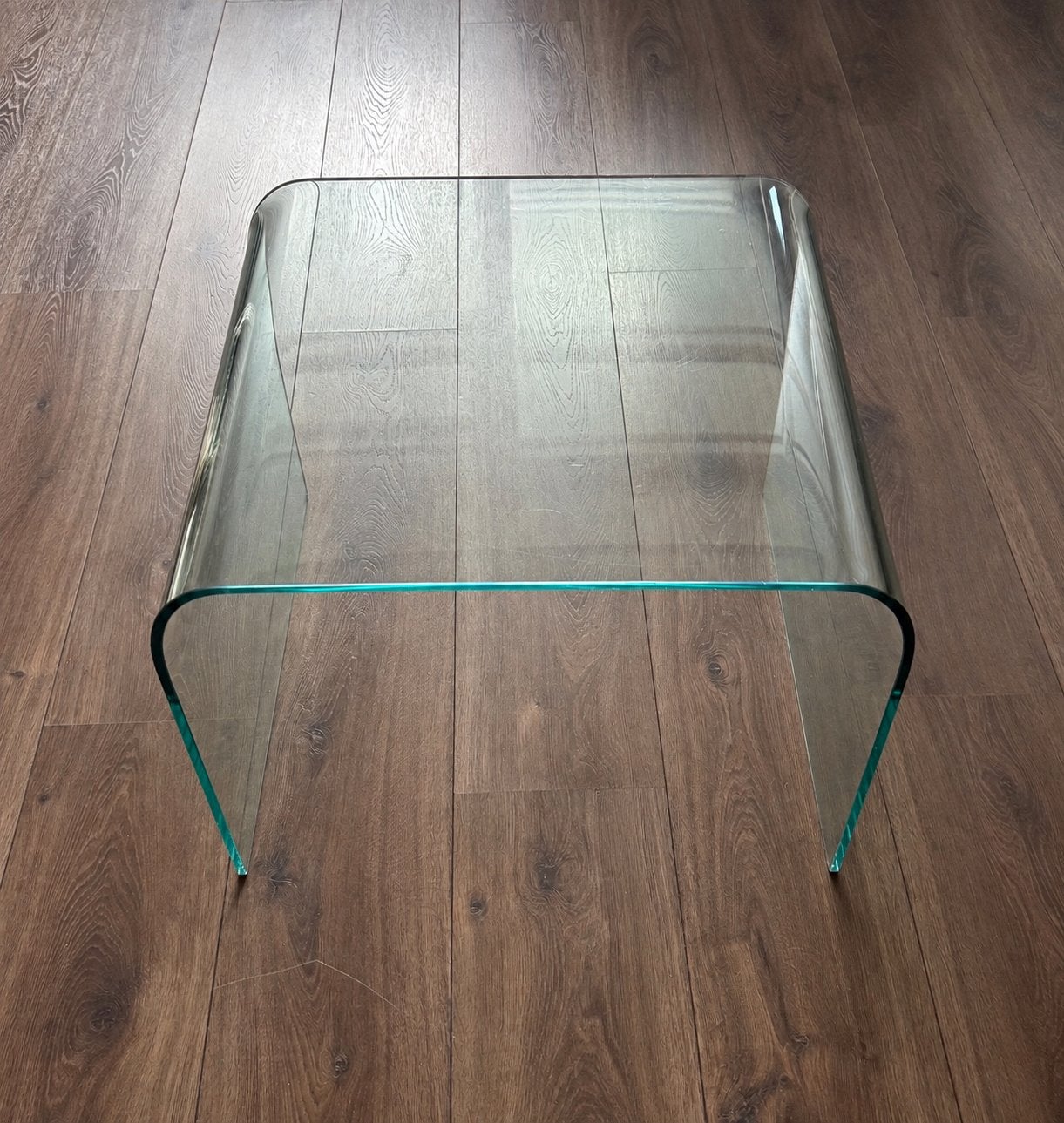 Transparante glazen salontafel – modern design, Ophalen, Minder dan 45 cm, Minder dan 55 cm, Overige vormen