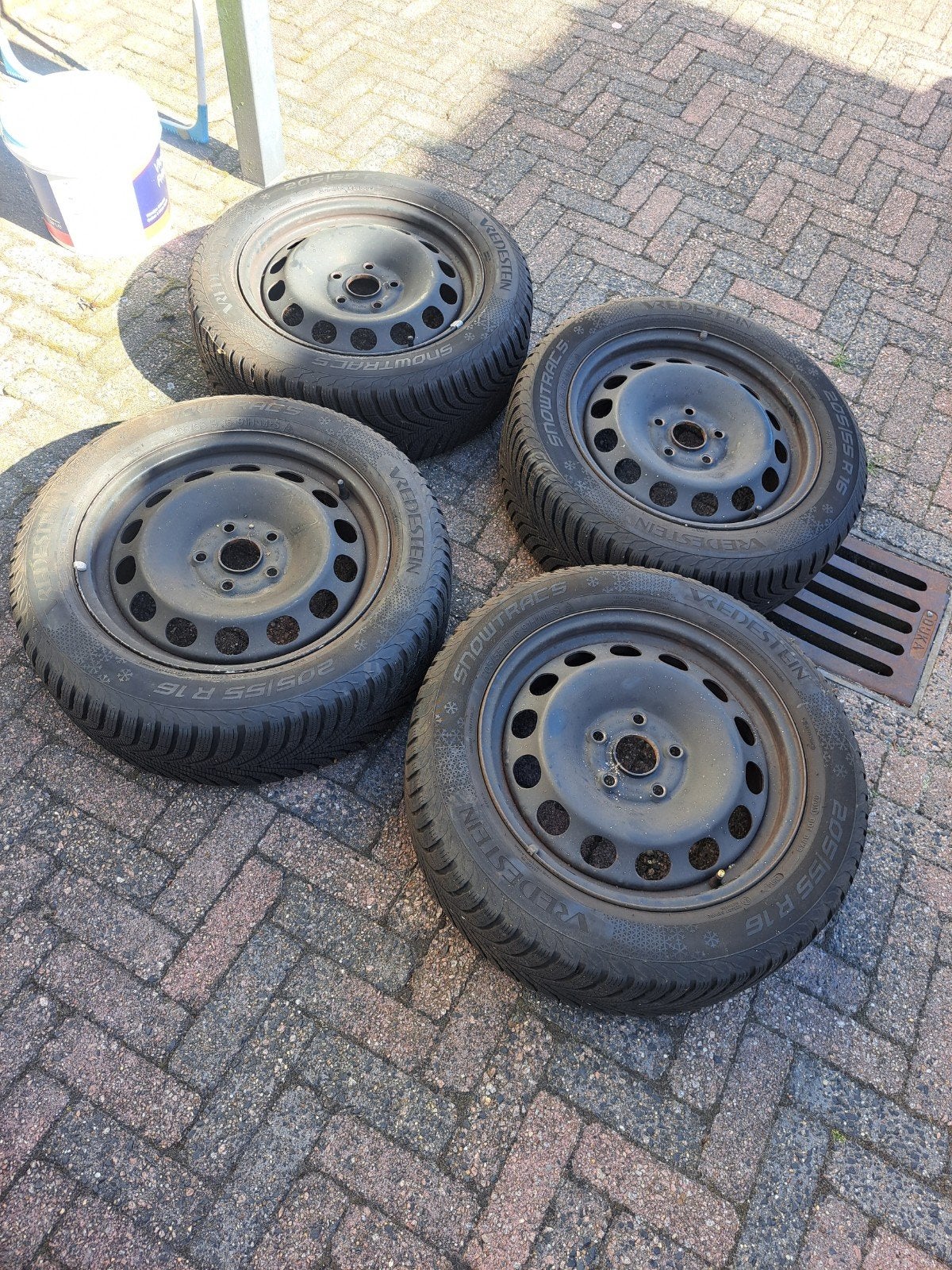 Set winterbanden Vredestein Snowtrac 205/55 R16, Auto-onderdelen, Banden en Velgen, Ophalen, Gebruikt, 16 inch, Banden en Velgen