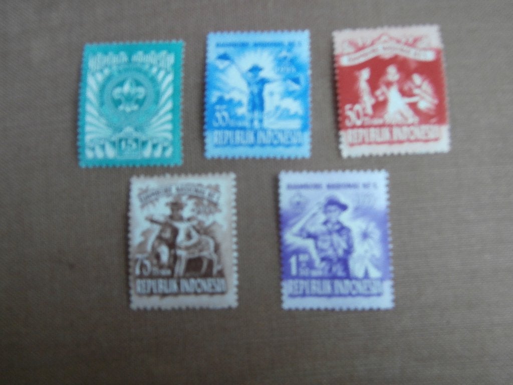 INDONESIE 1955 serie SCOUTING, Ophalen, Postfris, Overige thema's