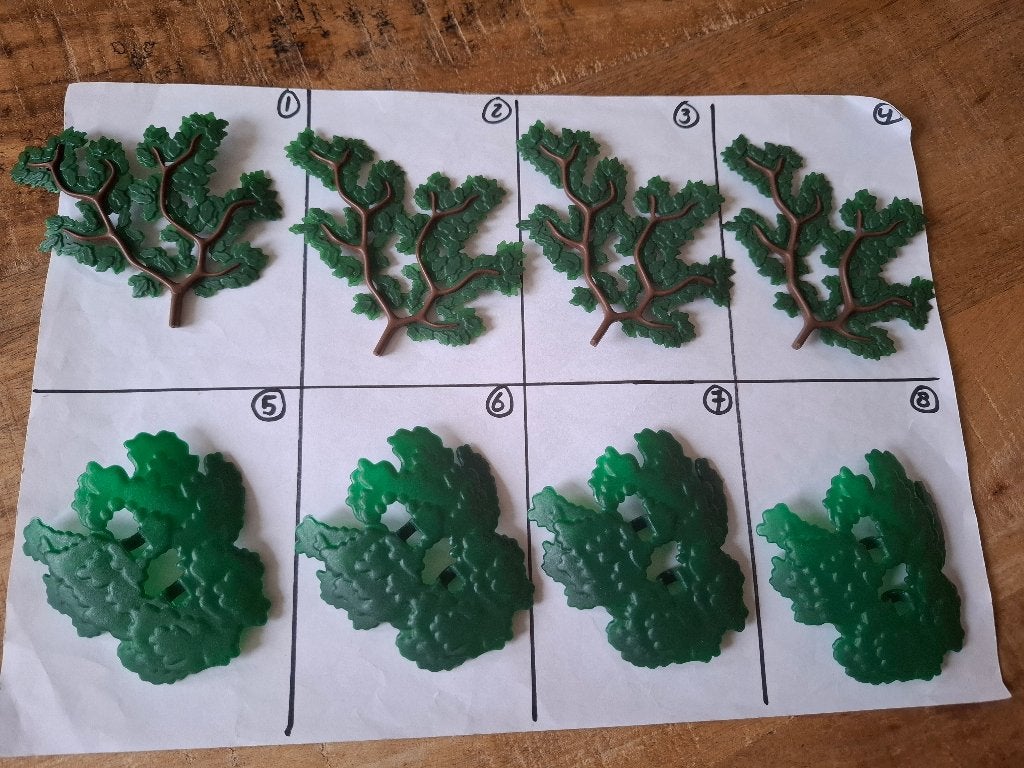 Playmobil 9 groene boom bladeren per vakje 0.25, Kinderen en Baby's, Ophalen of Verzenden, Gebruikt