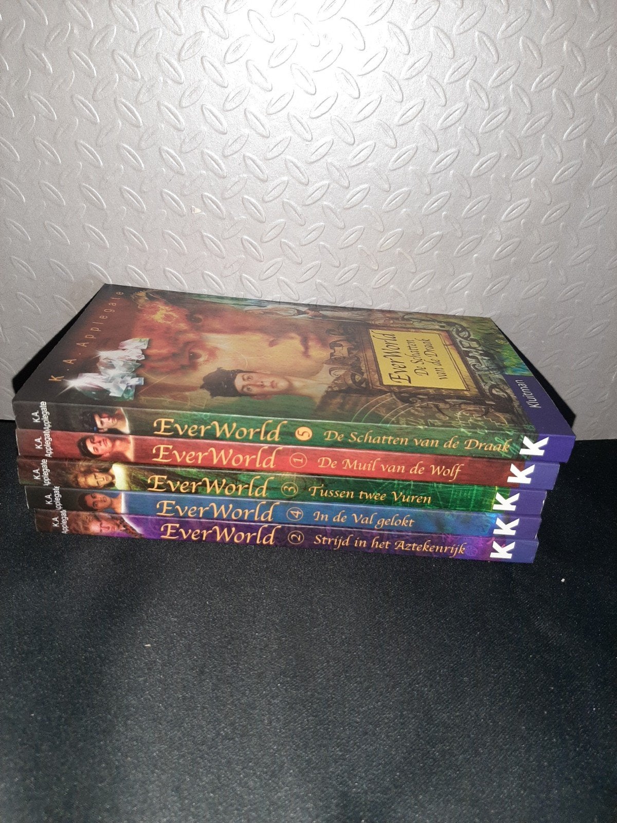EverWorld Boekenreeks - K.A. Applegate (5 boeken), Boeken, Ophalen of Verzenden, Gelezen, K.A. Applegate