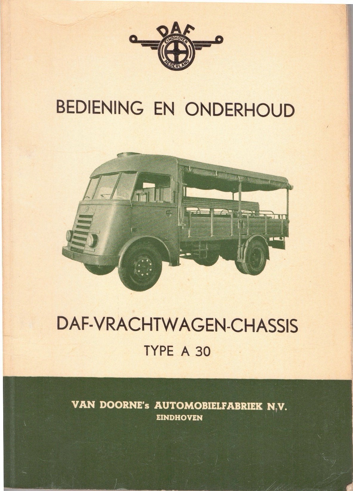 DAF Vrachtwagen-Chassis Type A30 Onderhoudsboek, Ophalen of Verzenden, Zo goed als nieuw, Overige merken
