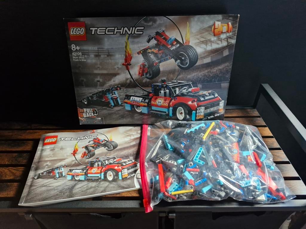 LEGO Technic 42106 Stuntshow Truck & Motor, Compleet, Gebruikt, Lego, Ophalen of Verzenden