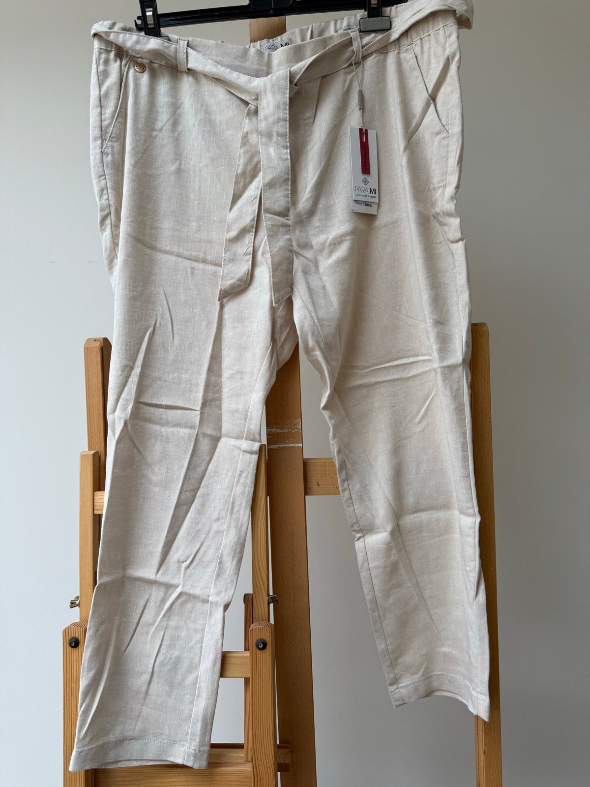 ParaMi Slim Chino Broek Maat 46 Lengte 26, Kleding | Dames, Kort, Verzenden, Beige, Maat 46/48 (XL) of groter