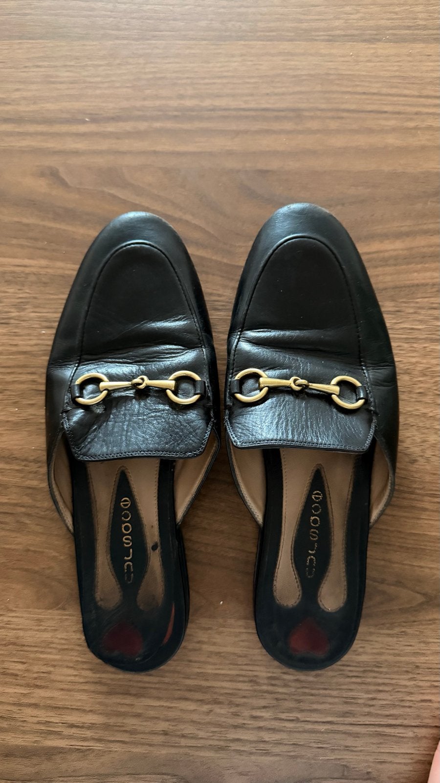 Zwarte mule loafers met gesp - Maat 38 (24.5 cm), Kleding | Dames, Schoenen, Ophalen of Verzenden, Gedragen, Zwart, Instappers