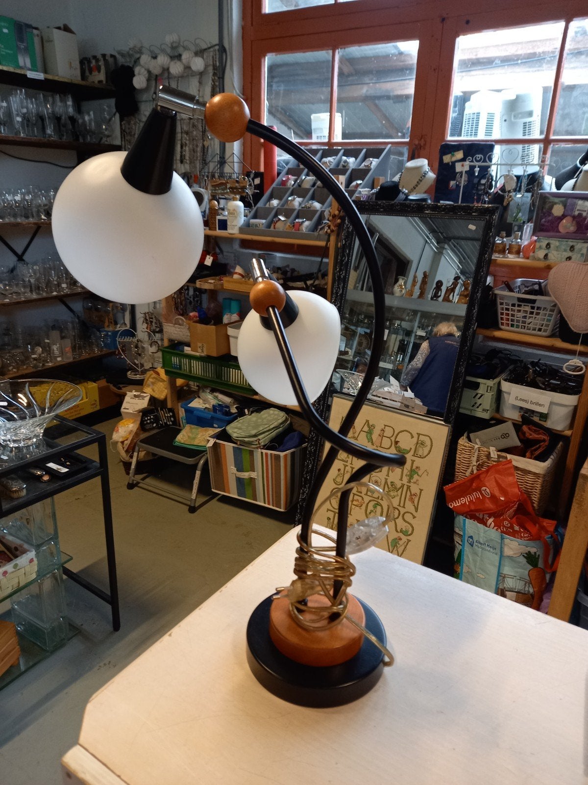 Vintage "Bony Design" plafond lamp '70, Ophalen