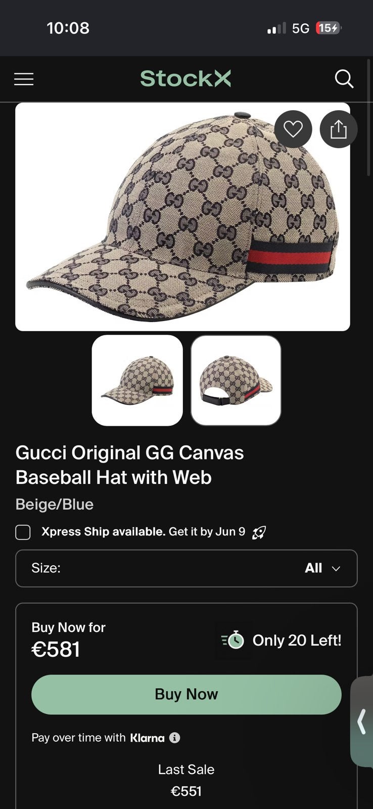 Originele Gucci Pet - GG Canvas Baseball Hat, Ophalen of Verzenden, Zo goed als nieuw, One size fits all, Pet