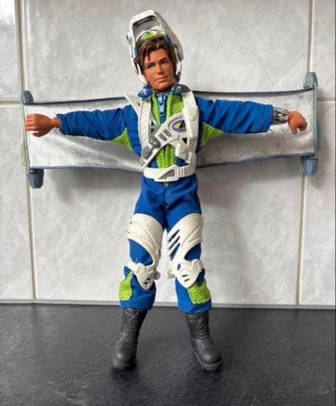 Hadbro 1999 Actionman Deltavlieger met parachute en jetpack, Ophalen of Verzenden, Zo goed als nieuw
