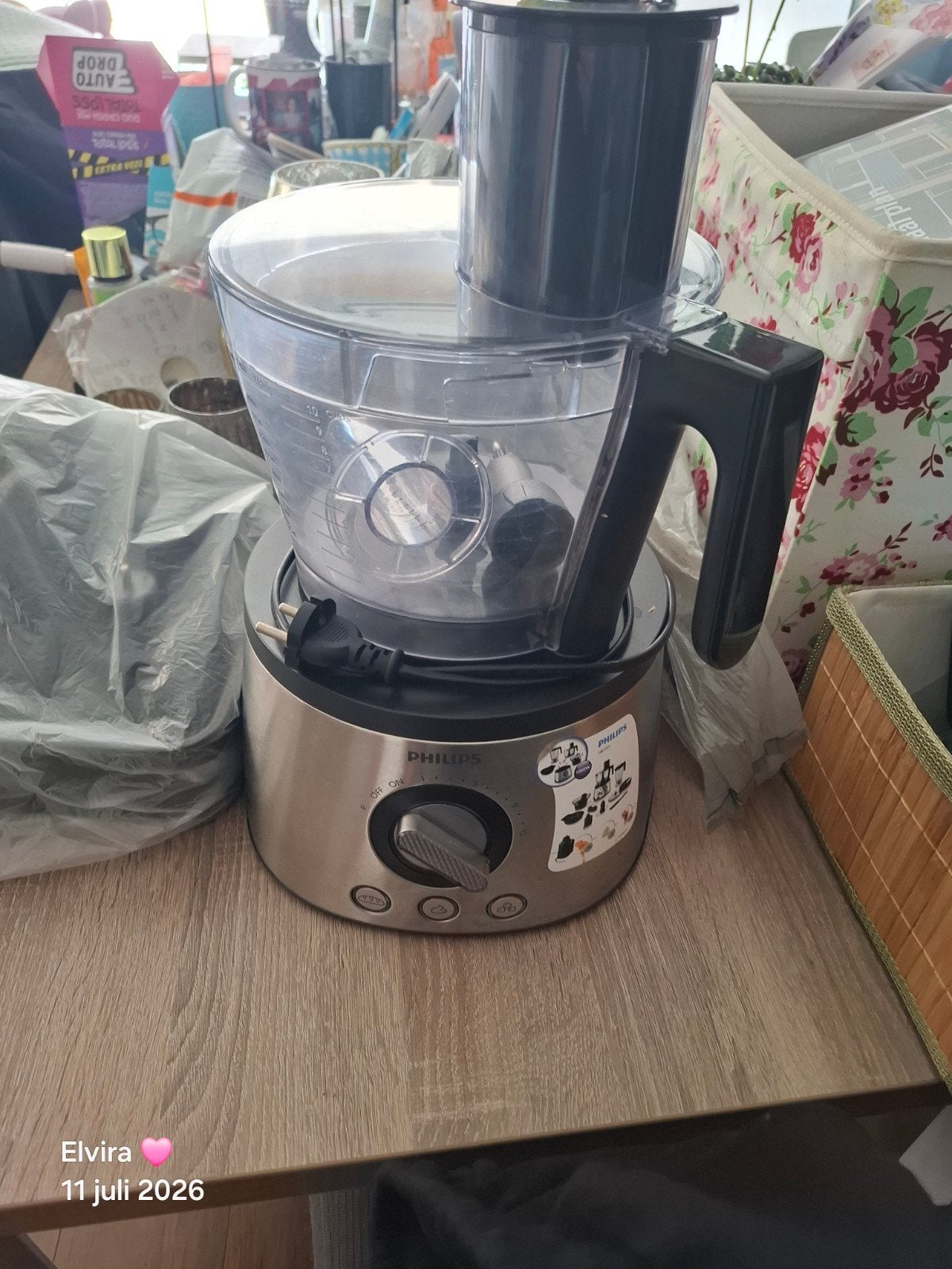 Philips Foodprocessor met diverse accessoires, Gebruikt, 3 snelheden of meer, Ophalen of Verzenden, 2 tot 3 liter