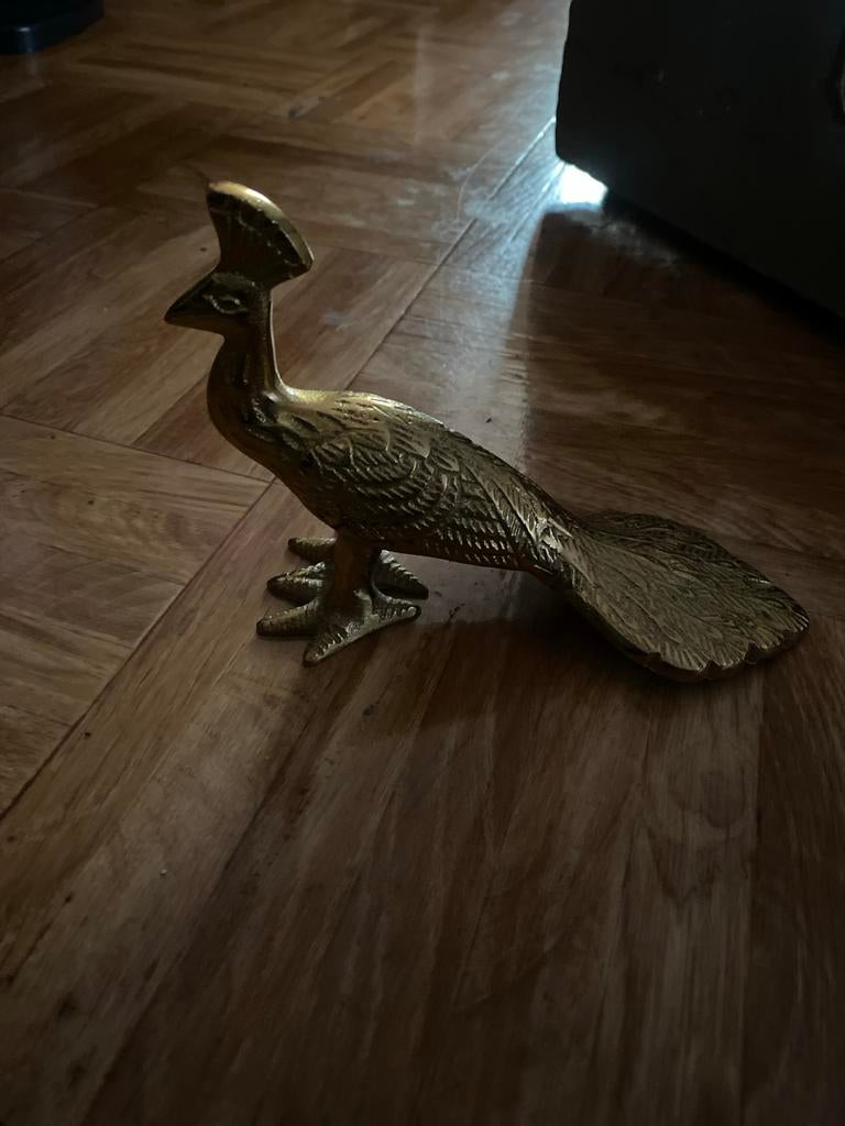 Gouden Pauw Beeldje - Decoratief en Elegant, Verzamelen, Beelden en Beeldjes, Ophalen of Verzenden, Zo goed als nieuw, Dier