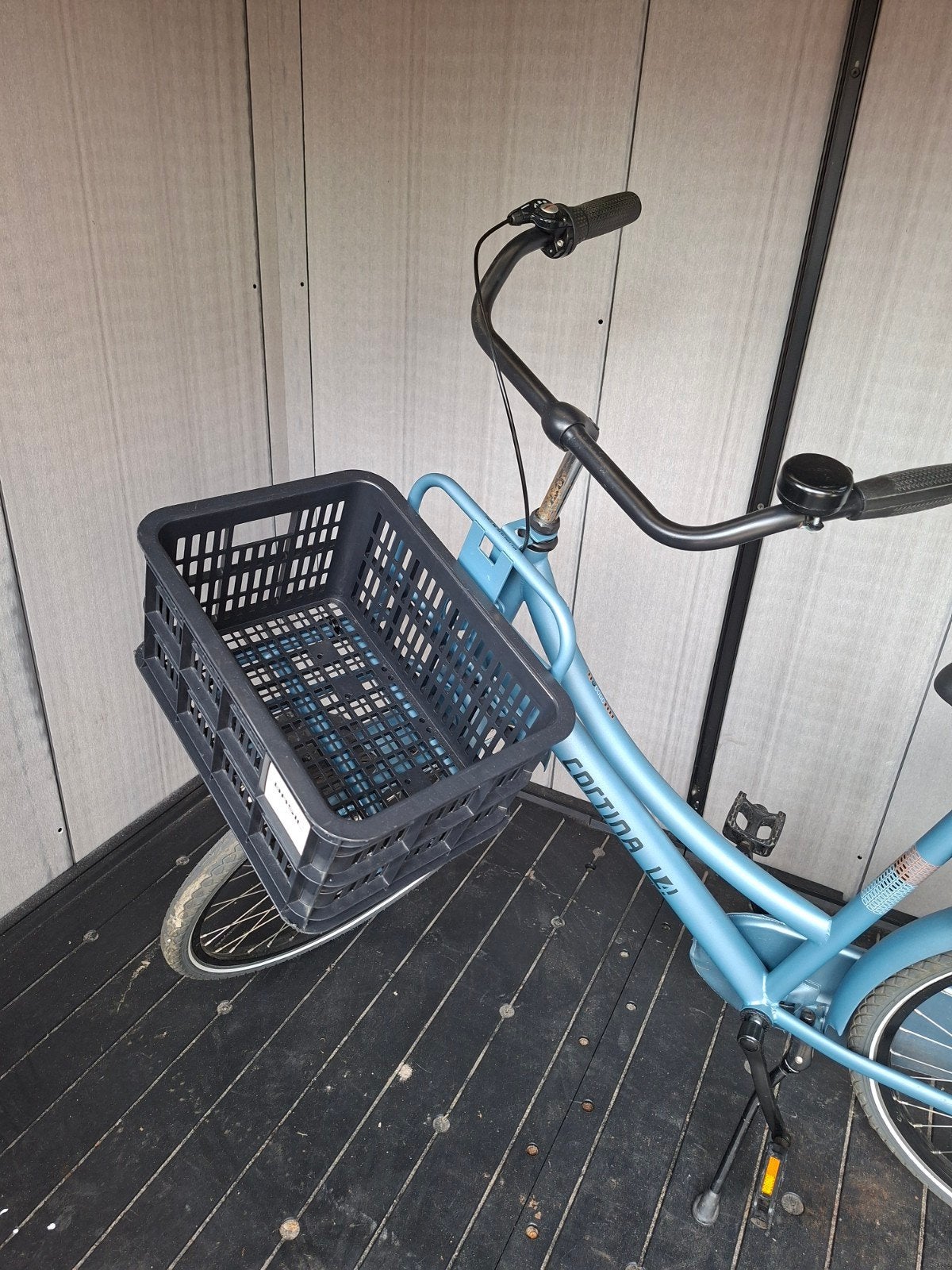Cortina U4 Transportfiets Dames - Lichtblauw met mand, Terugtraprem, Gebruikt, 50 tot 53 cm, Ophalen