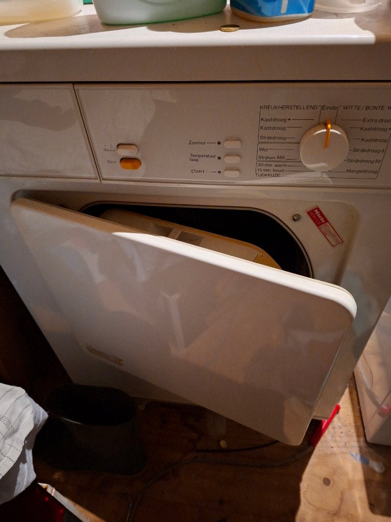 Miele  gaswasdroger T478G, Witgoed en Apparatuur, Ophalen, Wolprogramma, Gebruikt, Luchtafvoer