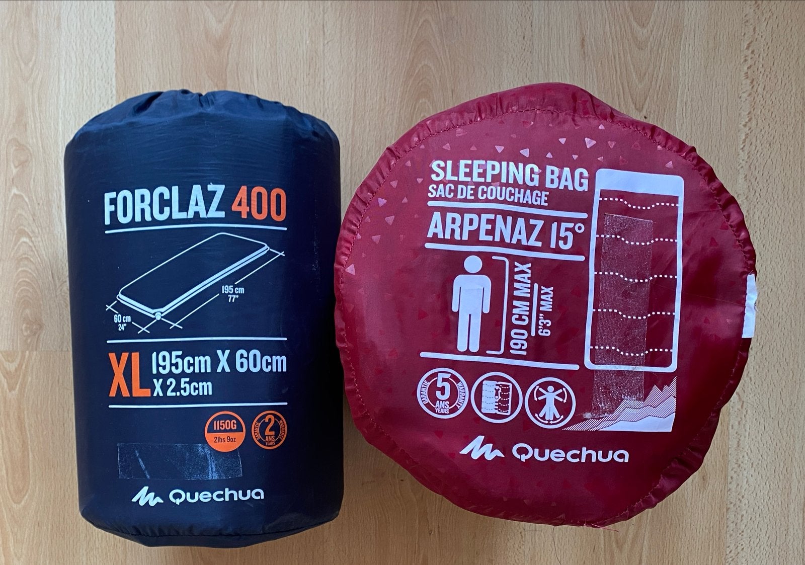 Slaapzak en slaapmat van Quechua en Forclaz, Ophalen of Verzenden, Gebruikt