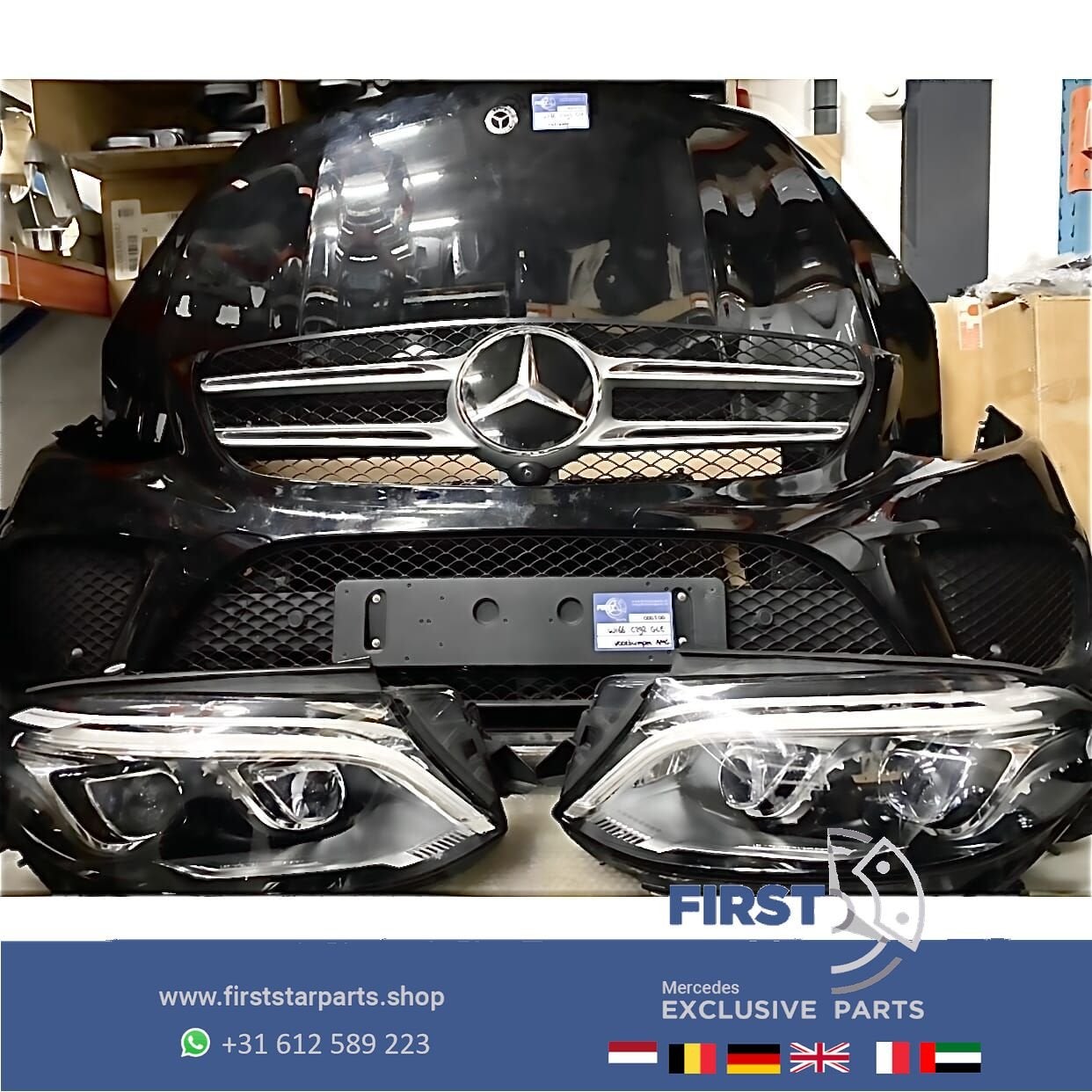 W166 GLE AMG VOORKOP ZWART COMPLEET FRONT ORIGINEEL Mercedes