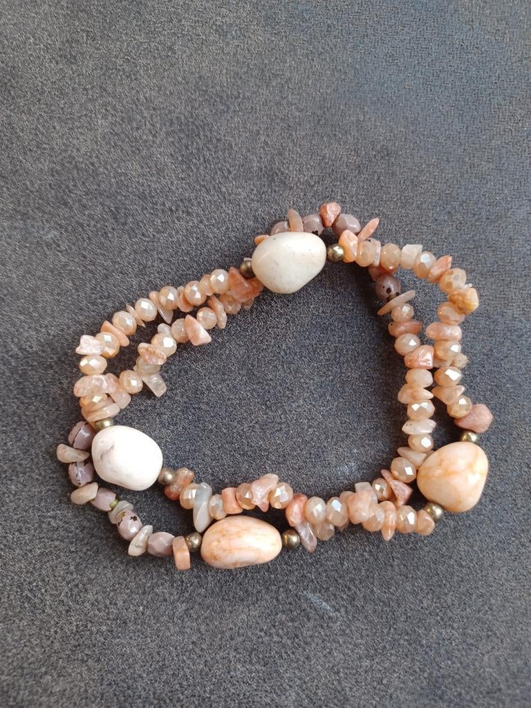 Elegante Armbanden met Natuurstenen, Overige materialen, Met bedels of kralen, Oranje, Ophalen of Verzenden