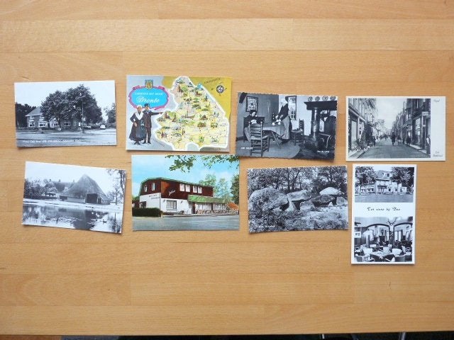 7 ansichten Drenthe, 1x Overijssel, Ophalen of Verzenden, Overijssel