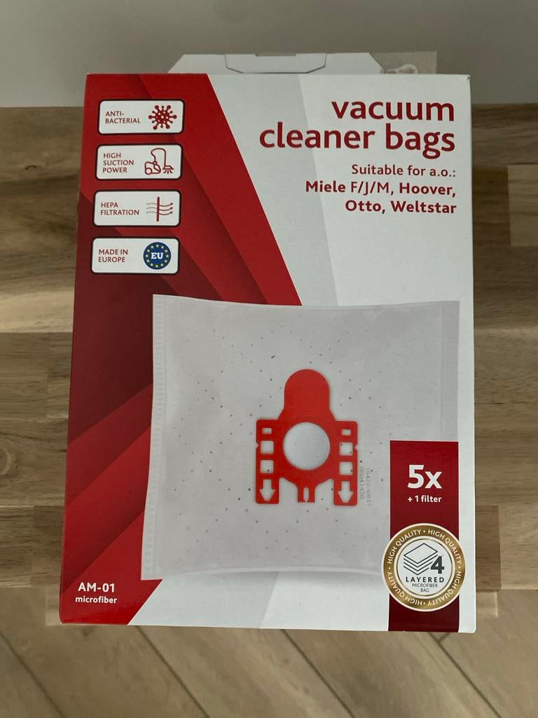 Vacustock AM-01 stofzuigerzakken, 5 stuks, Ophalen, Nieuw, Stofzak, Overige typen