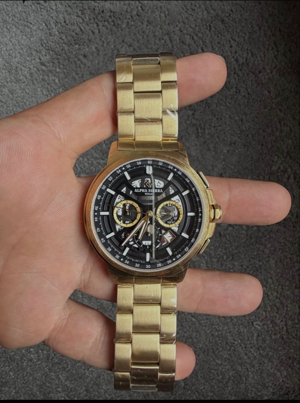 Alpha Sierra Titan Limited Edition Herenhorloge Goud, Ophalen of Verzenden, Staal, Polshorloge, Overige merken