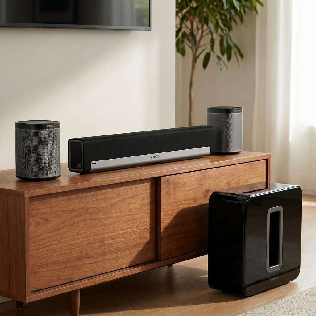 Sonos Set sub Gen 1, 2x play 1 Zwart, Playbar Zwart, Audio, Tv en Foto, Luidsprekers, Zo goed als nieuw, Sonos, Ophalen of Verzenden