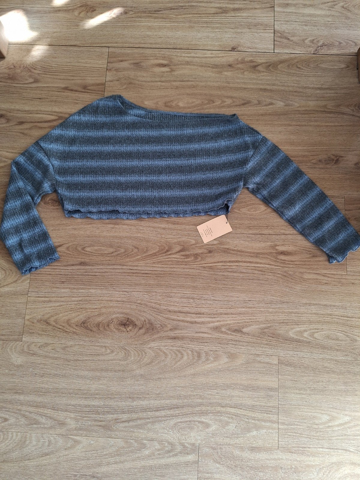 Shein gestreepte crop top maat S nieuw, Blauw, Nieuw, Ophalen of Verzenden, Maat 36 (S)