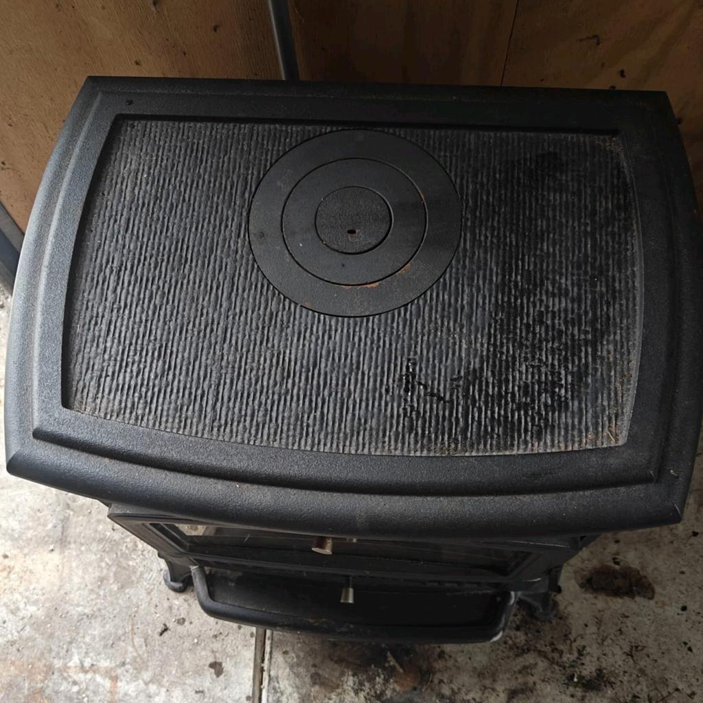 Zwarte gietijzeren houtkachel - Kratki k6 8 kw, Huis en Inrichting, Kachels, Ophalen, Gebruikt, Houtkachel, Vrijstaand