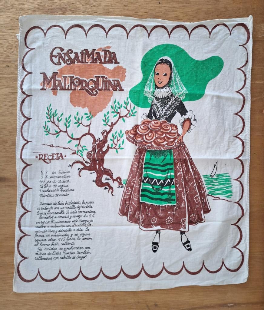 Souvenir theedoek Mallorca, Antiek en Kunst, Ophalen of Verzenden