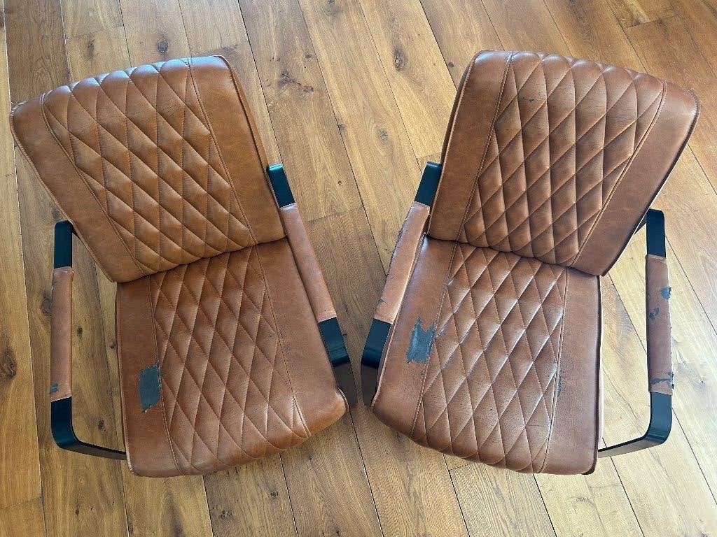 Gratis 2 fauteuils stoelen, Ophalen, Gebruikt, Twee, Bruin