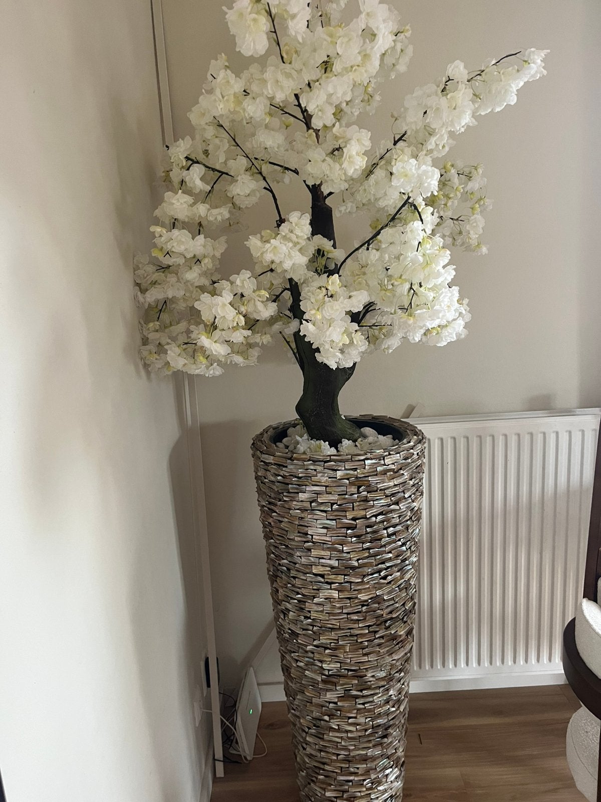 Luxe schelpenvaas incl bloesemboom, Ophalen, Zo goed als nieuw
