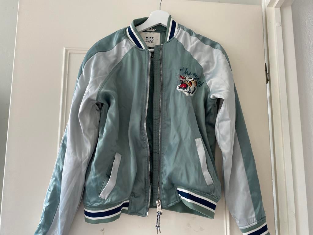 Tijger bomberjacket, Kleding | Dames, Jassen | Zomer, Verzenden, Gedragen, Maat 38/40 (M), Groen