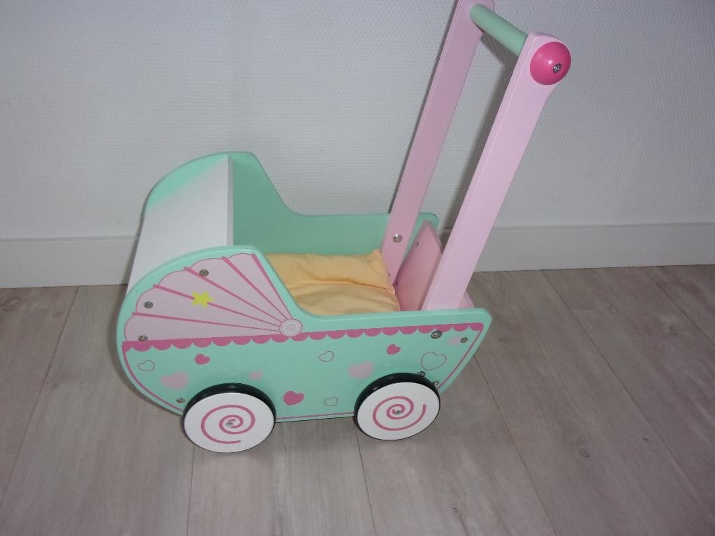 Houten POPPENWAGENTJE als nieuw, Ophalen, Zo goed als nieuw, Overige typen