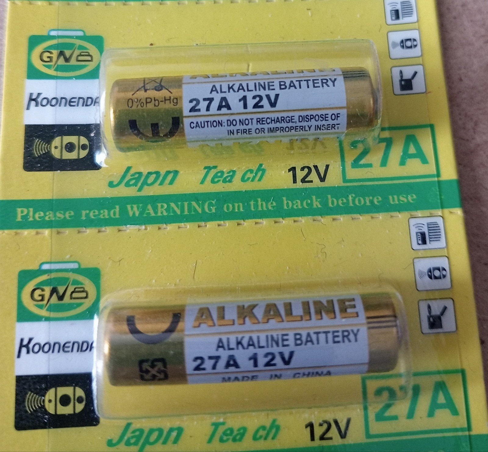 27A 12V Alkaline Batterij voor Afstandsbediening, Ophalen of Verzenden, Nieuw